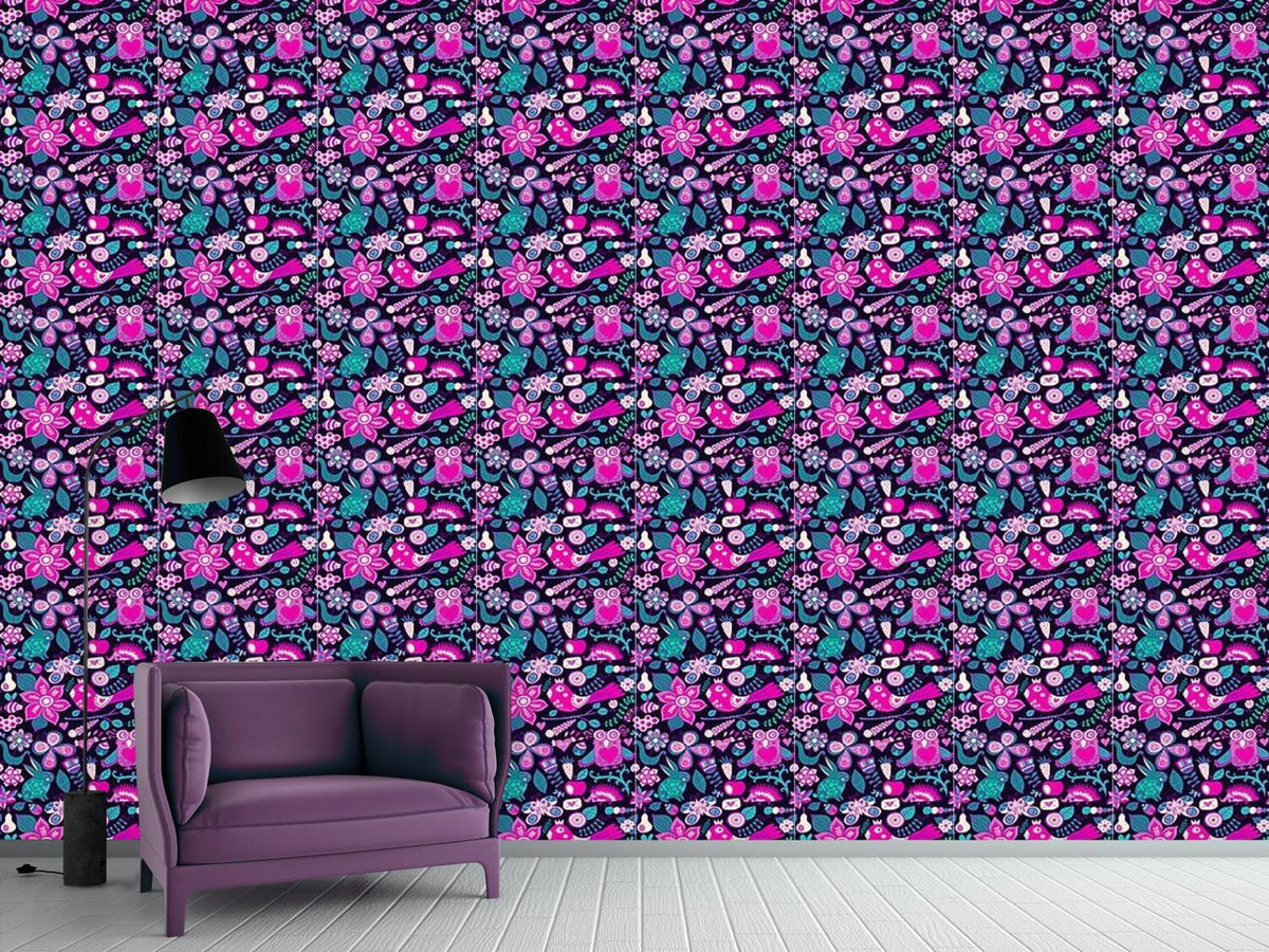 patterned-wallpaper-valentines-day-in-the-magic-forest