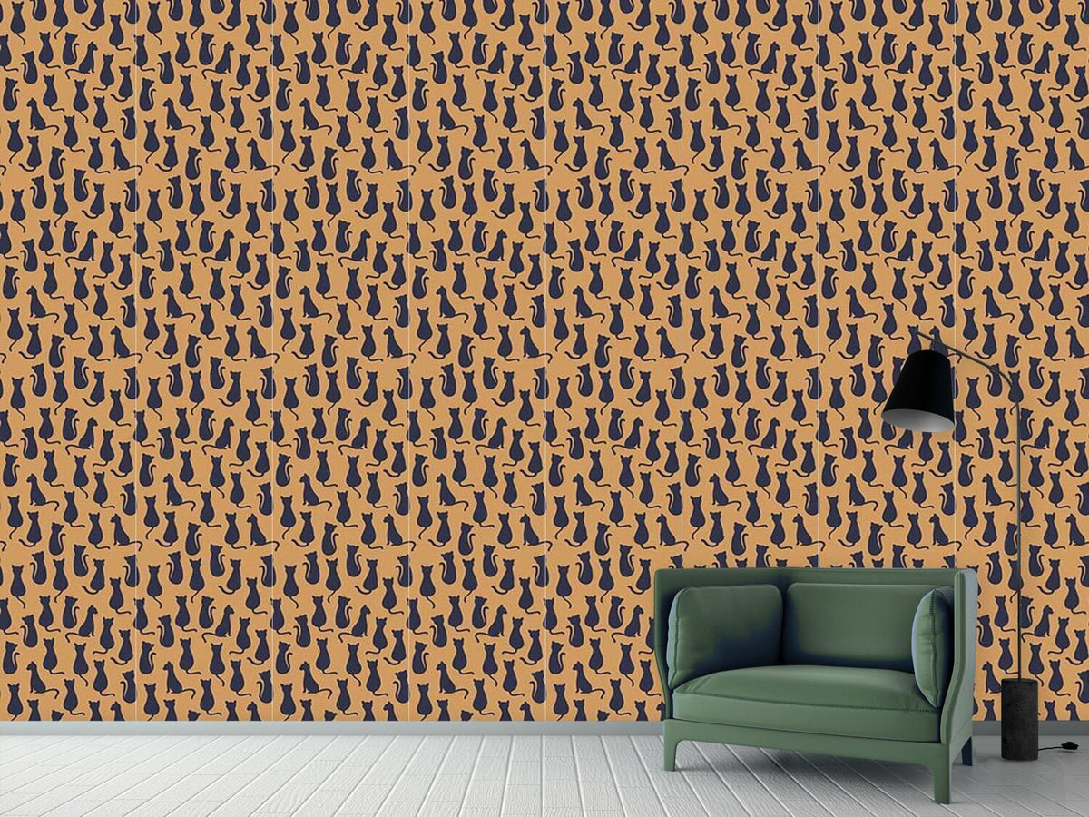 patterned-wallpaper-cat-silhouettes