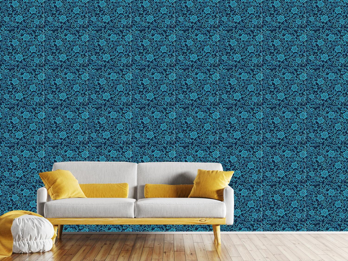 patterned-wallpaper-star-flowers-at-night