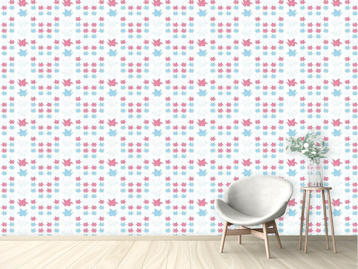 patterned-wallpaper-origami-cranes