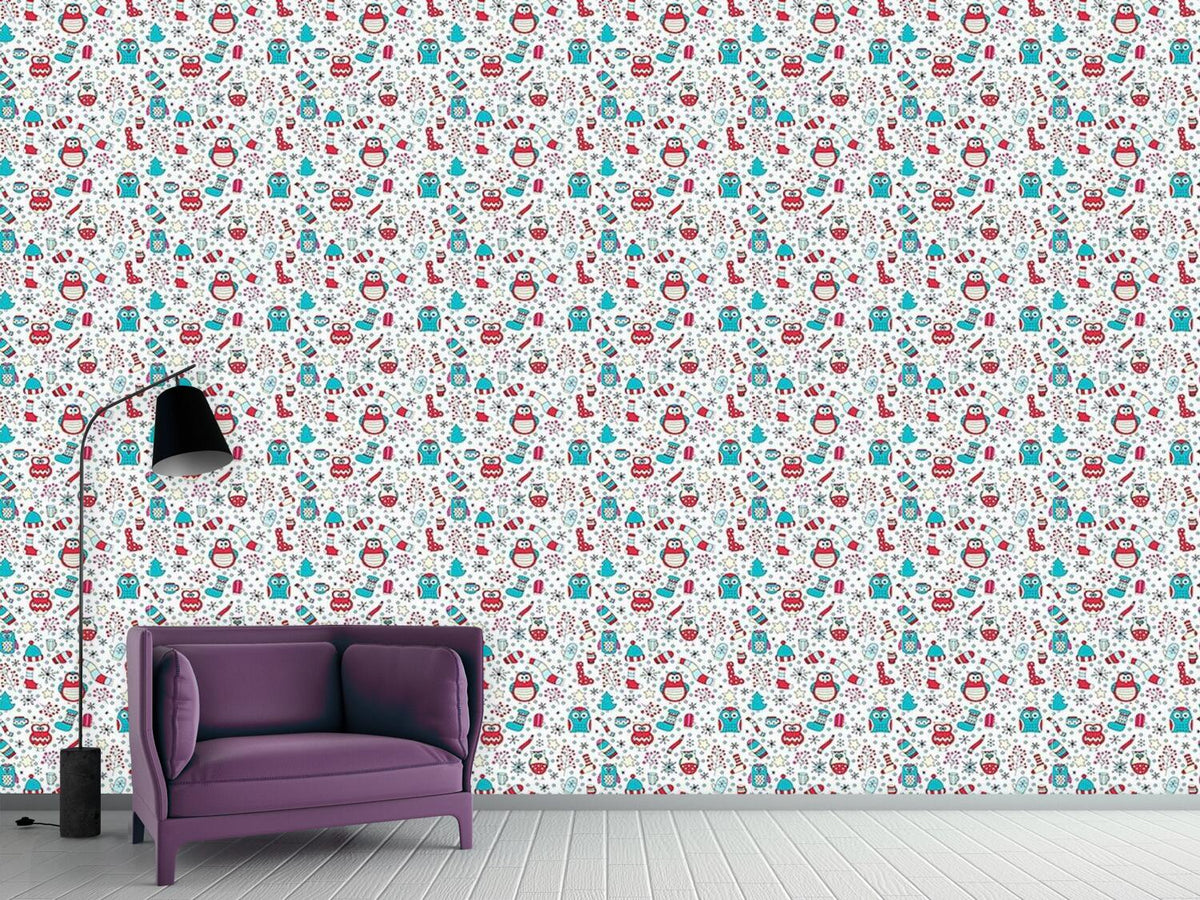 patterned-wallpaper-winter-fun-with-owls