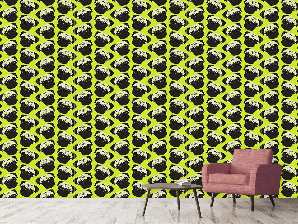 patterned-wallpaper-puggy-pop-lime