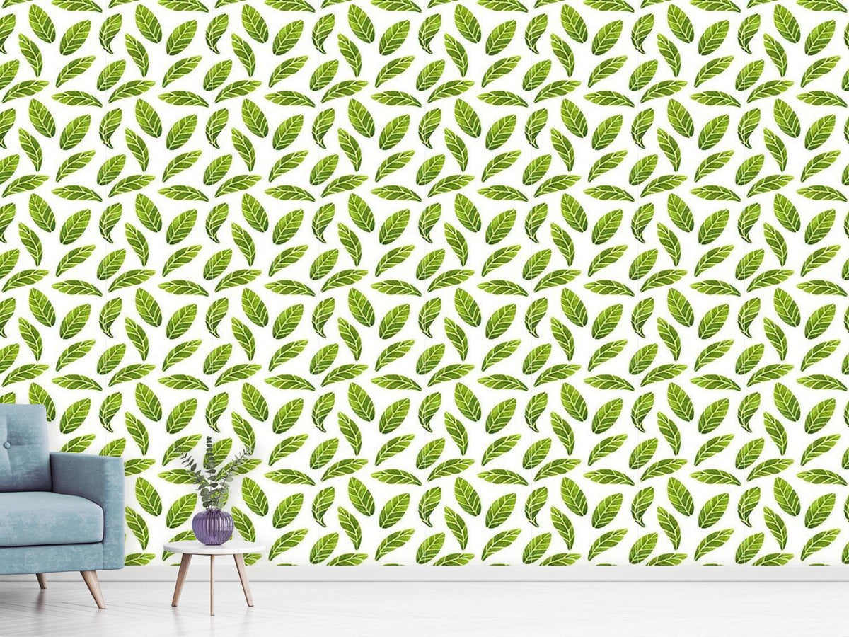 patterned-wallpaper-watercolor-leaves