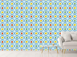 patterned-wallpaper-easter-daffodils-blue