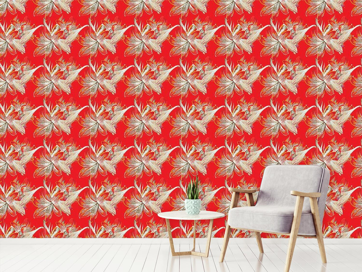 patterned-wallpaper-fire-lily