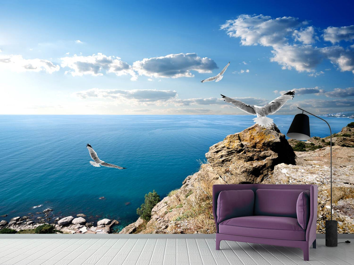 photo-wallpaper-the-seagulls-and-the-sea