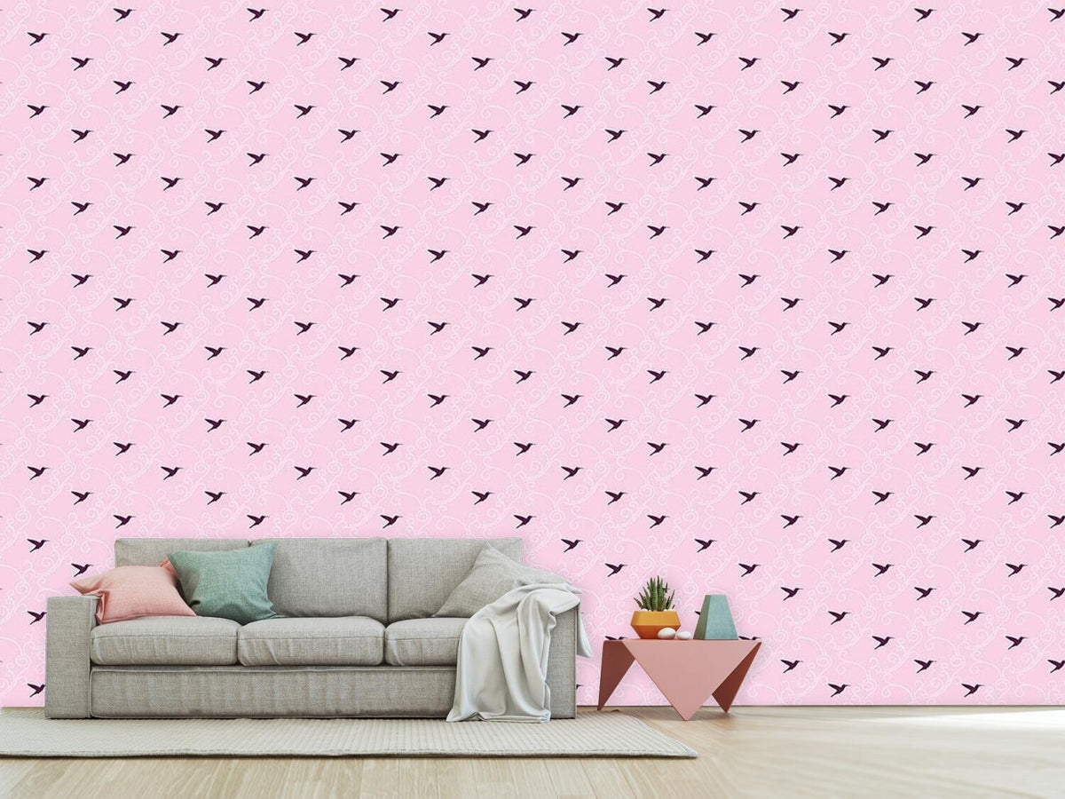 patterned-wallpaper-violet-hummingbird