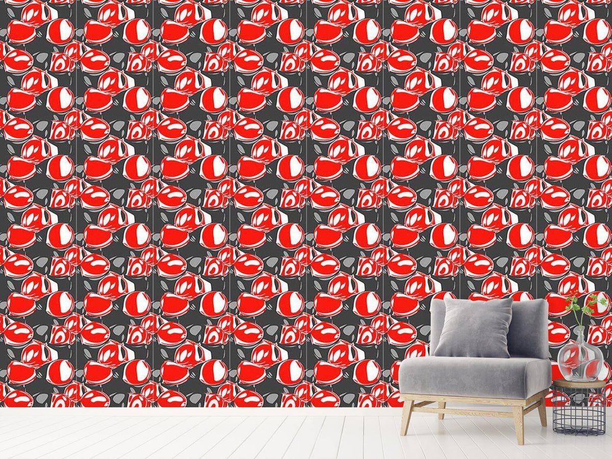 patterned-wallpaper-cocktail-cherries-on-grey