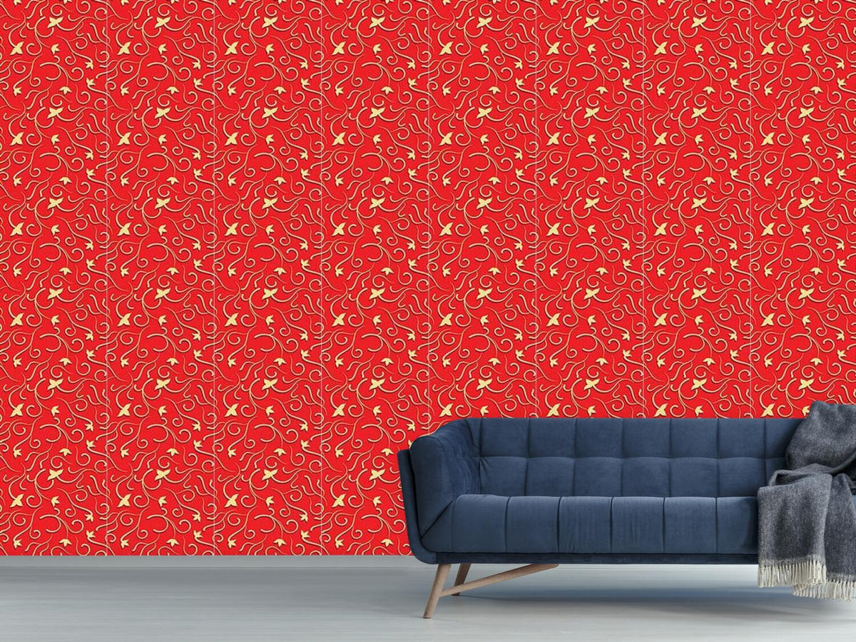 patterned-wallpaper-ivy-in-bold-red