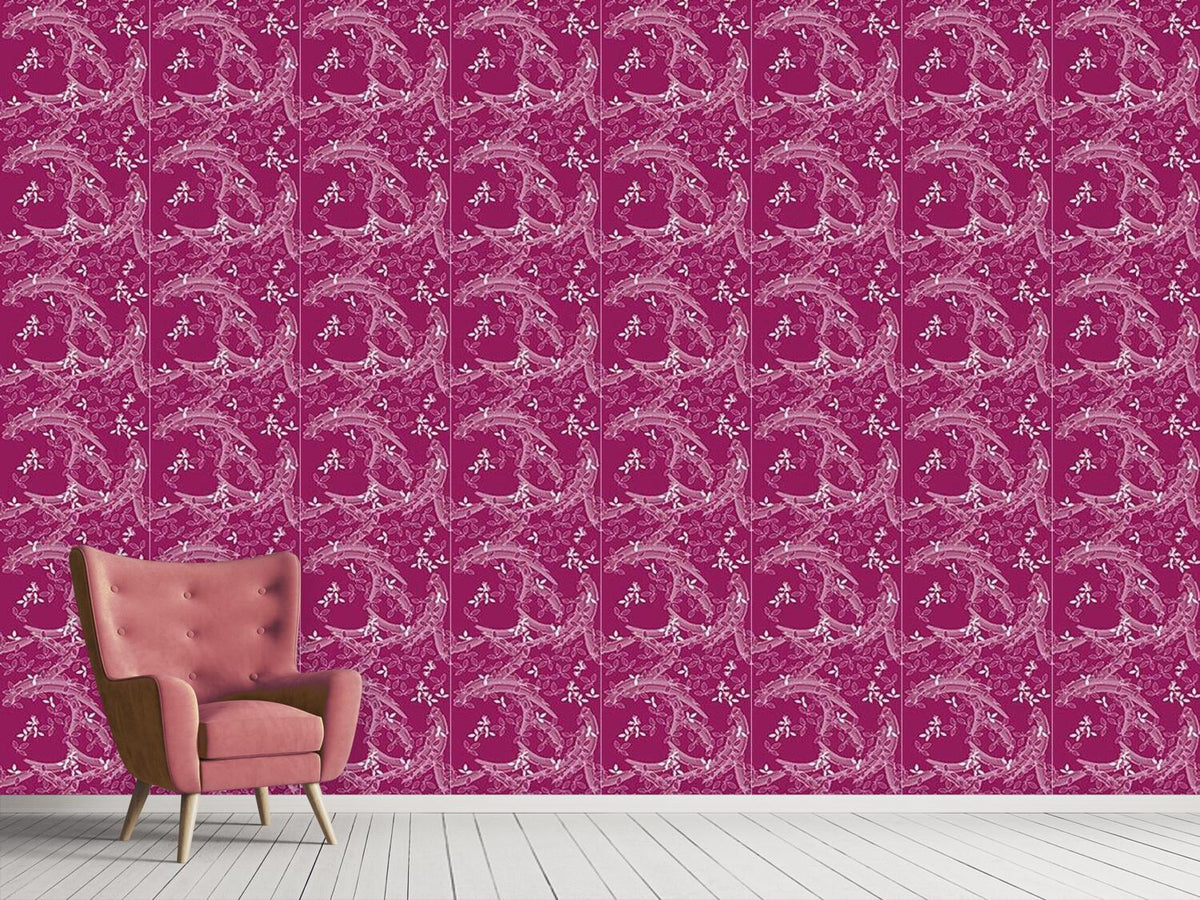 patterned-wallpaper-bushclover-magenta