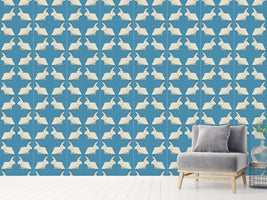 patterned-wallpaper-origami-rabbits-on-polkadots