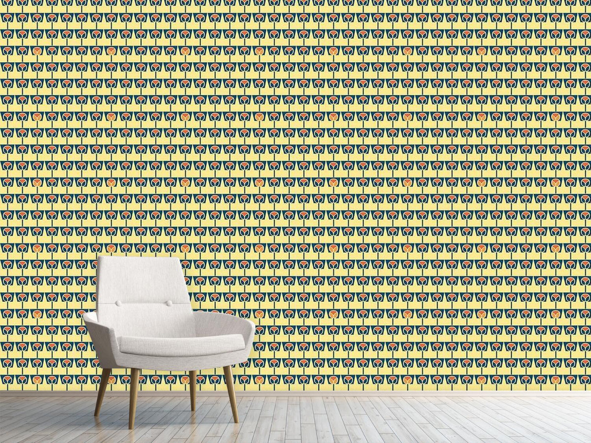 patterned-wallpaper-flowerpots-yellow