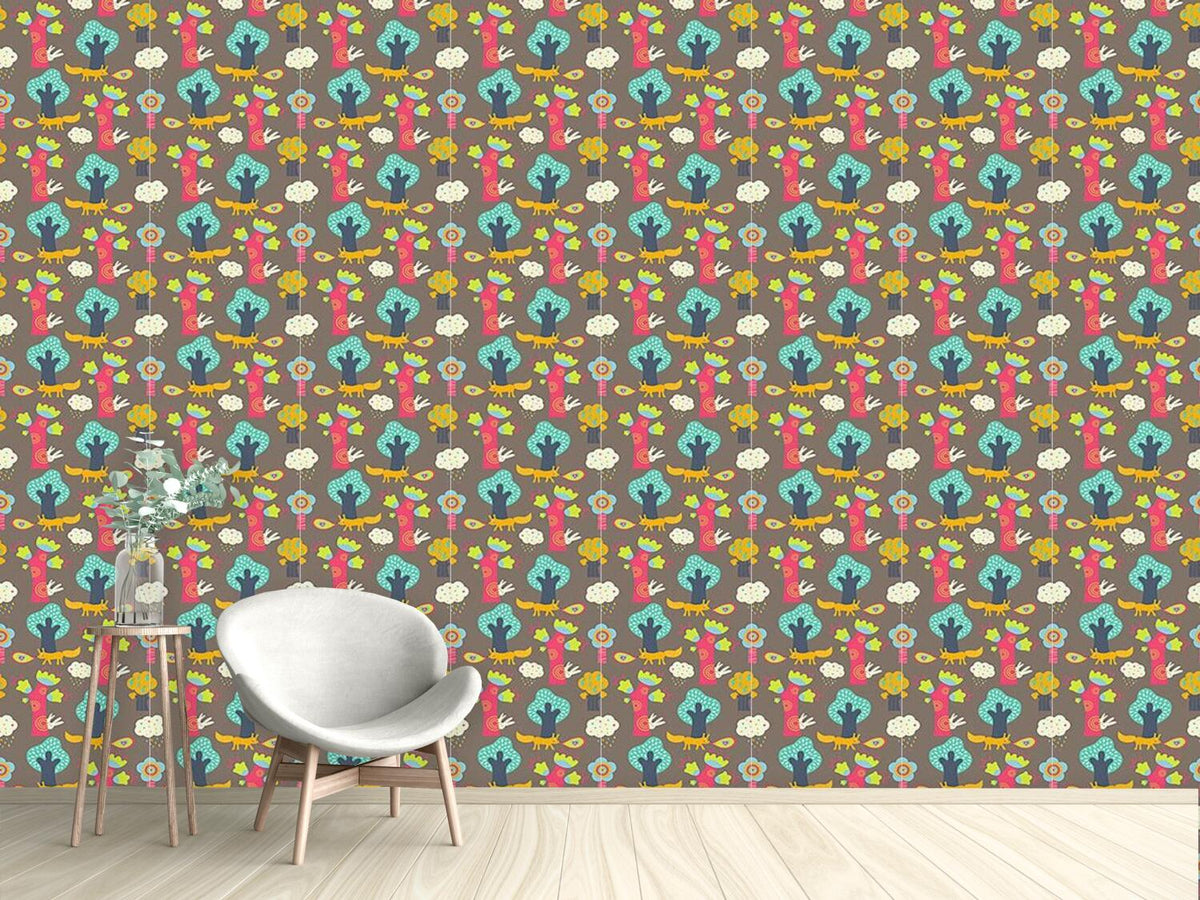 patterned-wallpaper-the-fox-lures-the-bunnies