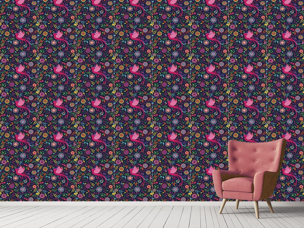 patterned-wallpaper-the-bird-queen-feast-at-night