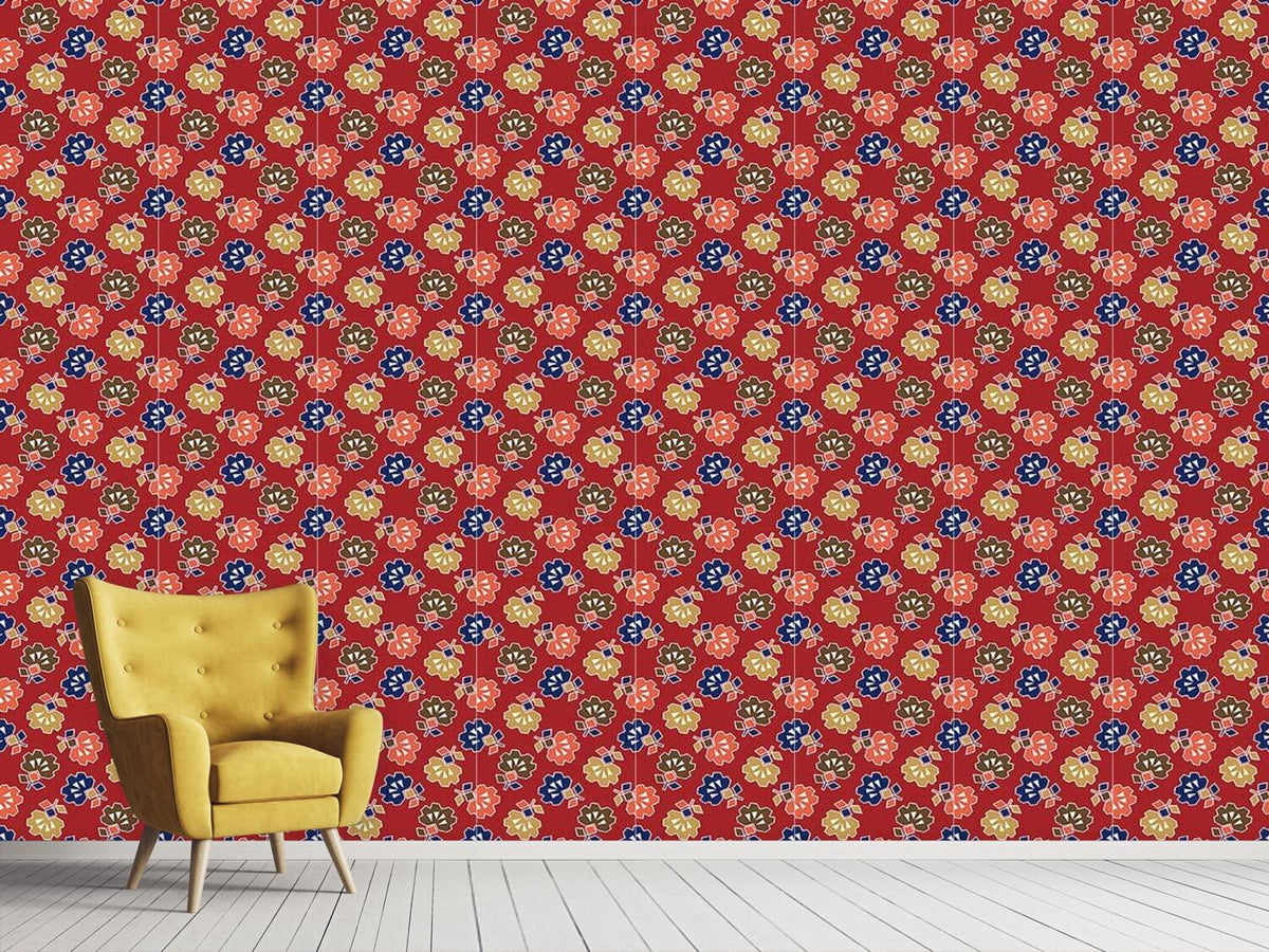 patterned-wallpaper-spiky-red